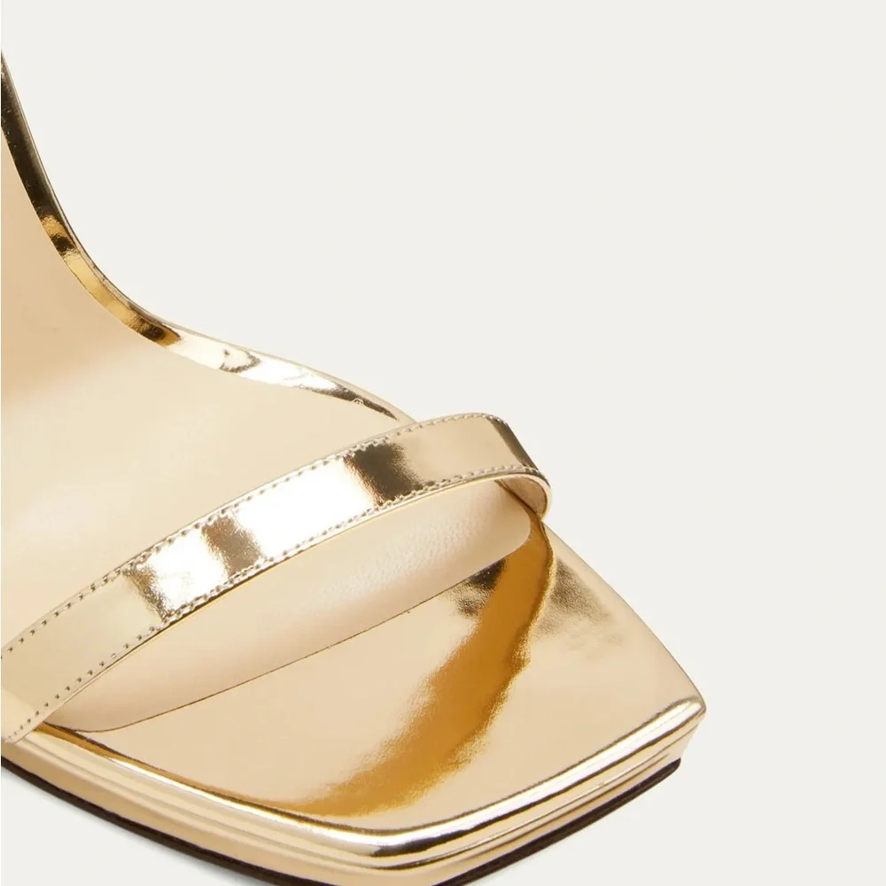 Jimmy Choo "Alva" metallic leather sandals 4.75 in / 120 mm stiletto heel - Picture 4 of 8